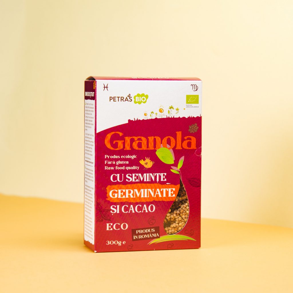 Petras Bio-Granola seminte germinate si cacao 1